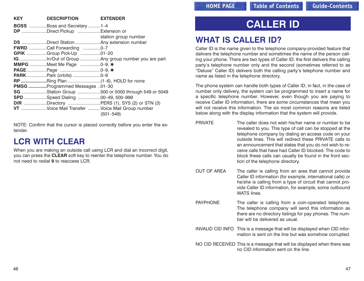 Lcr with clear, Caller id, What is caller id | Lcr with clear caller id –51 | Samsung iDCS 100 User Manual | Page 97 / 155