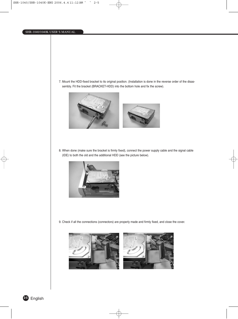 English | Samsung SHR-1040K User Manual | Page 18 / 68