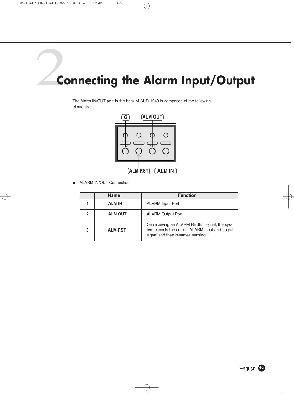Connecting the alarm input/output | Samsung SHR-1040K User Manual | Page 31 / 68