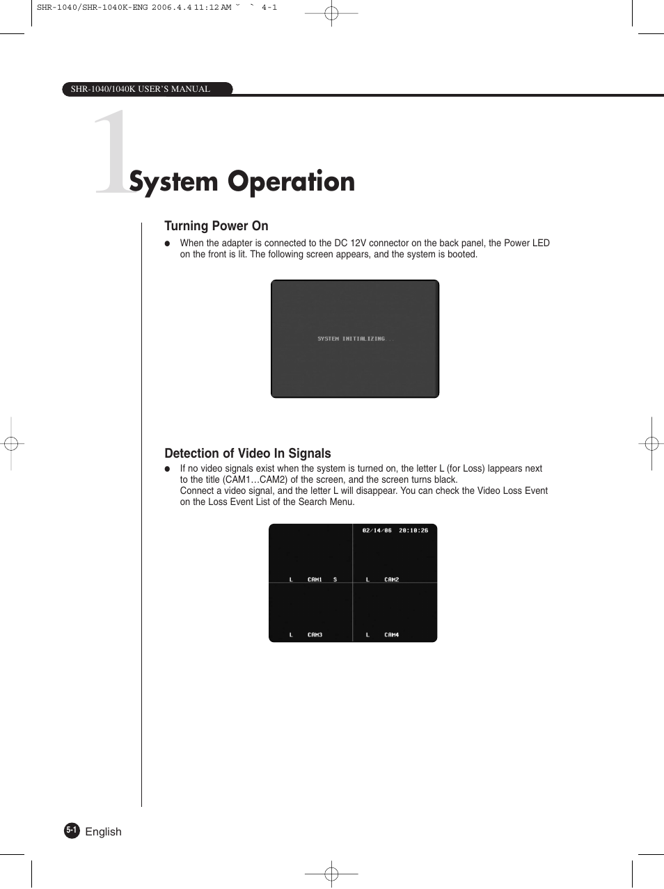 System operation | Samsung SHR-1040K User Manual | Page 33 / 68