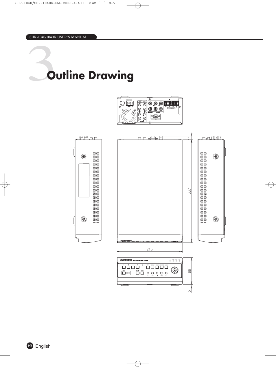 Outline drawing | Samsung SHR-1040K User Manual | Page 68 / 68