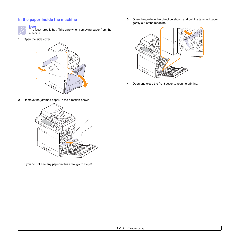 In the paper inside the machine | Samsung CLX-8380ND User Manual | Page 104 / 187