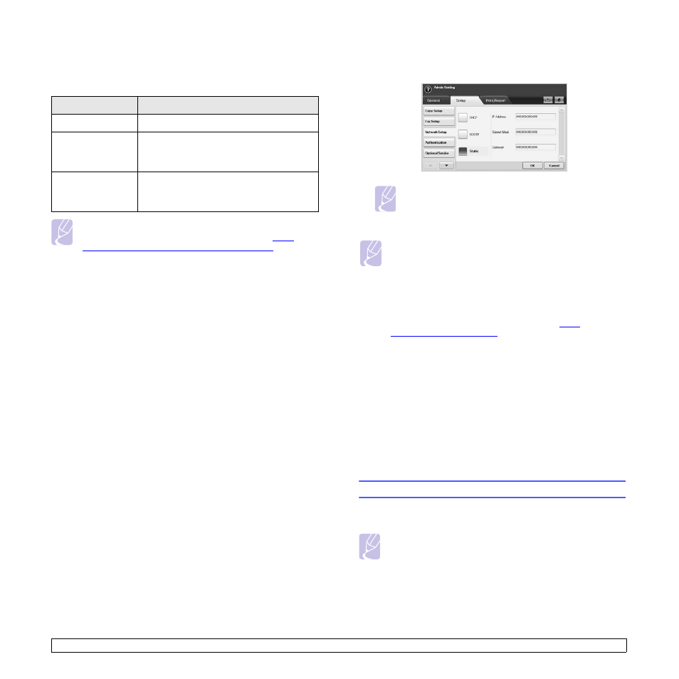 Supported operating systems, Configuring network protocol via the machine, Installing the software | Samsung CLX-8380ND User Manual | Page 29 / 187