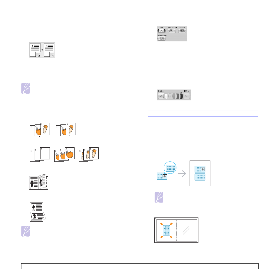 Selecting the type of originals, Changing the darkness, Id card copying | Using special copy features | Samsung CLX-8380ND User Manual | Page 47 / 187