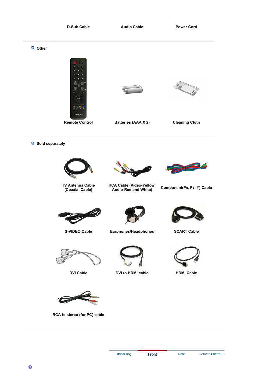 Front | Samsung 2032MW User Manual | Page 12 / 67
