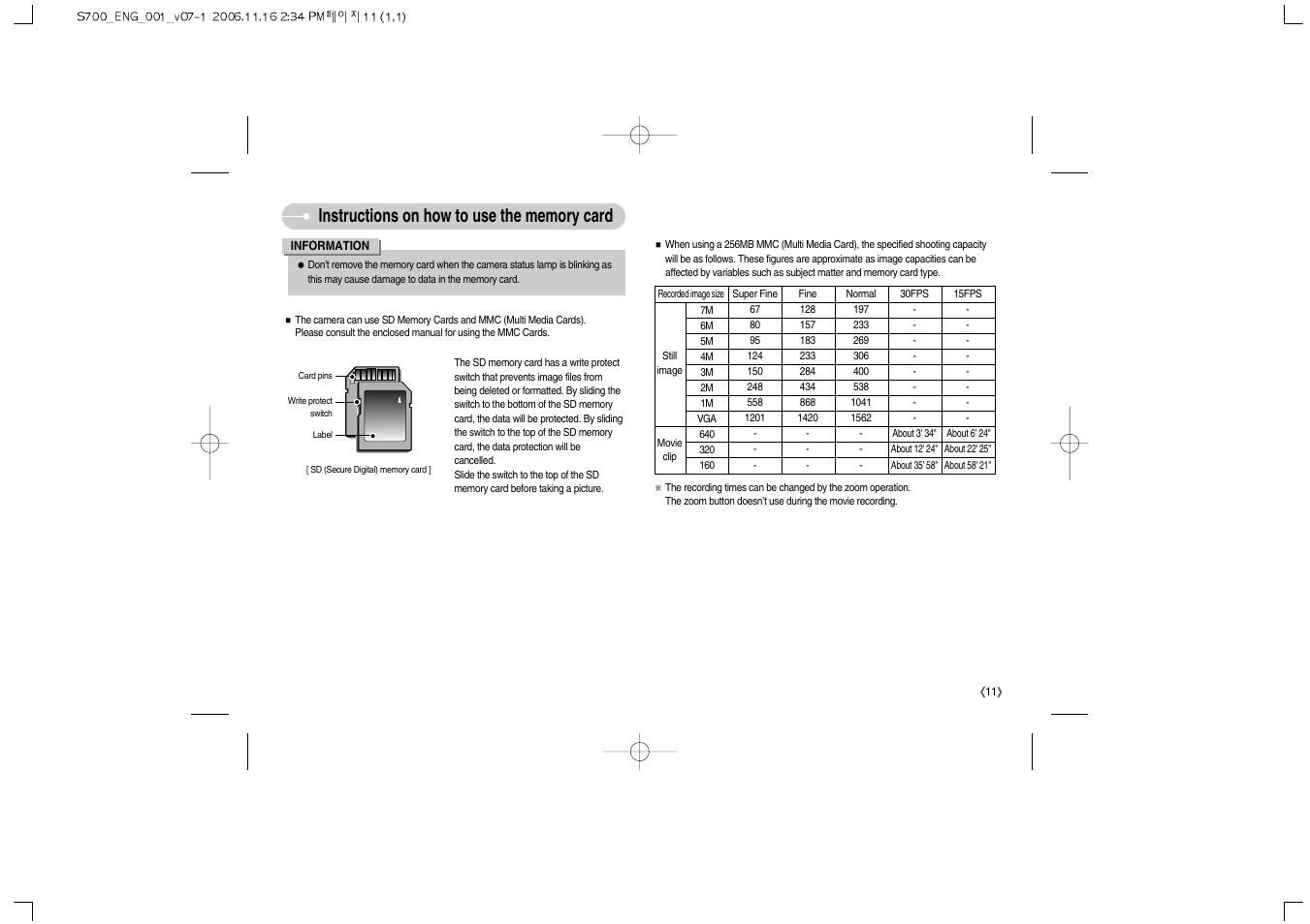 Samsung Digimax S700 User Manual | Page 12 / 78