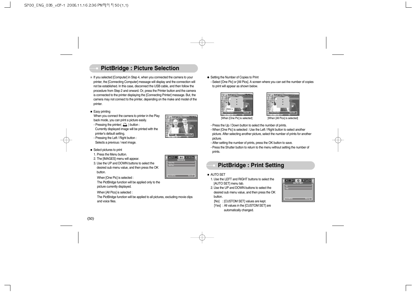 Samsung Digimax S700 User Manual | Page 51 / 78