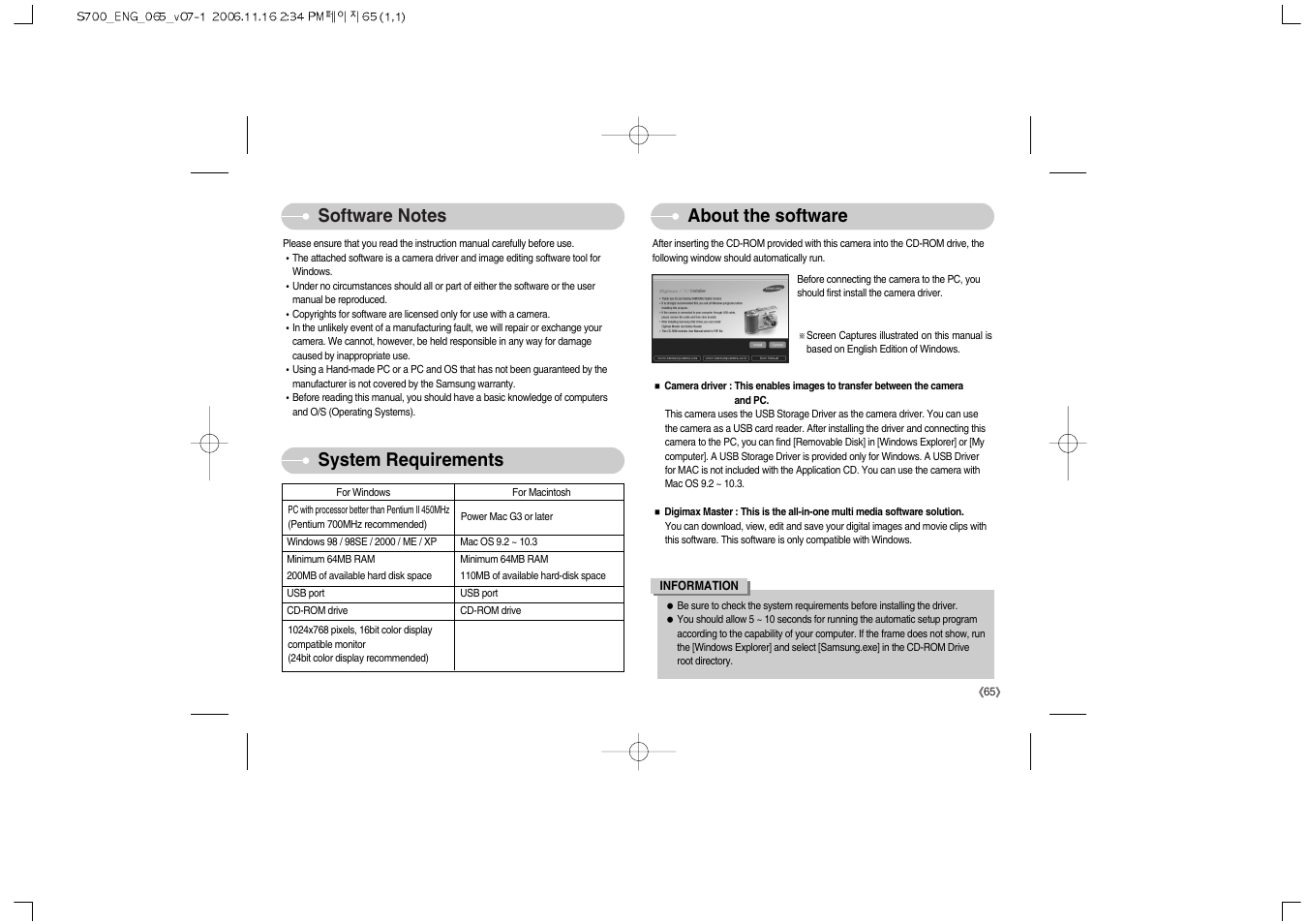 Samsung Digimax S700 User Manual | Page 66 / 78