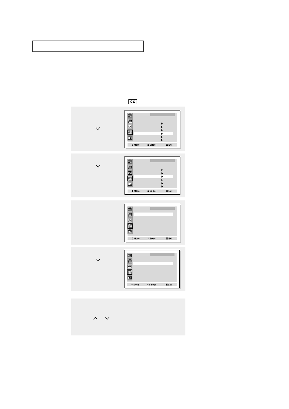 Viewing closed captions | Samsung HCN436W User Manual | Page 54 / 71