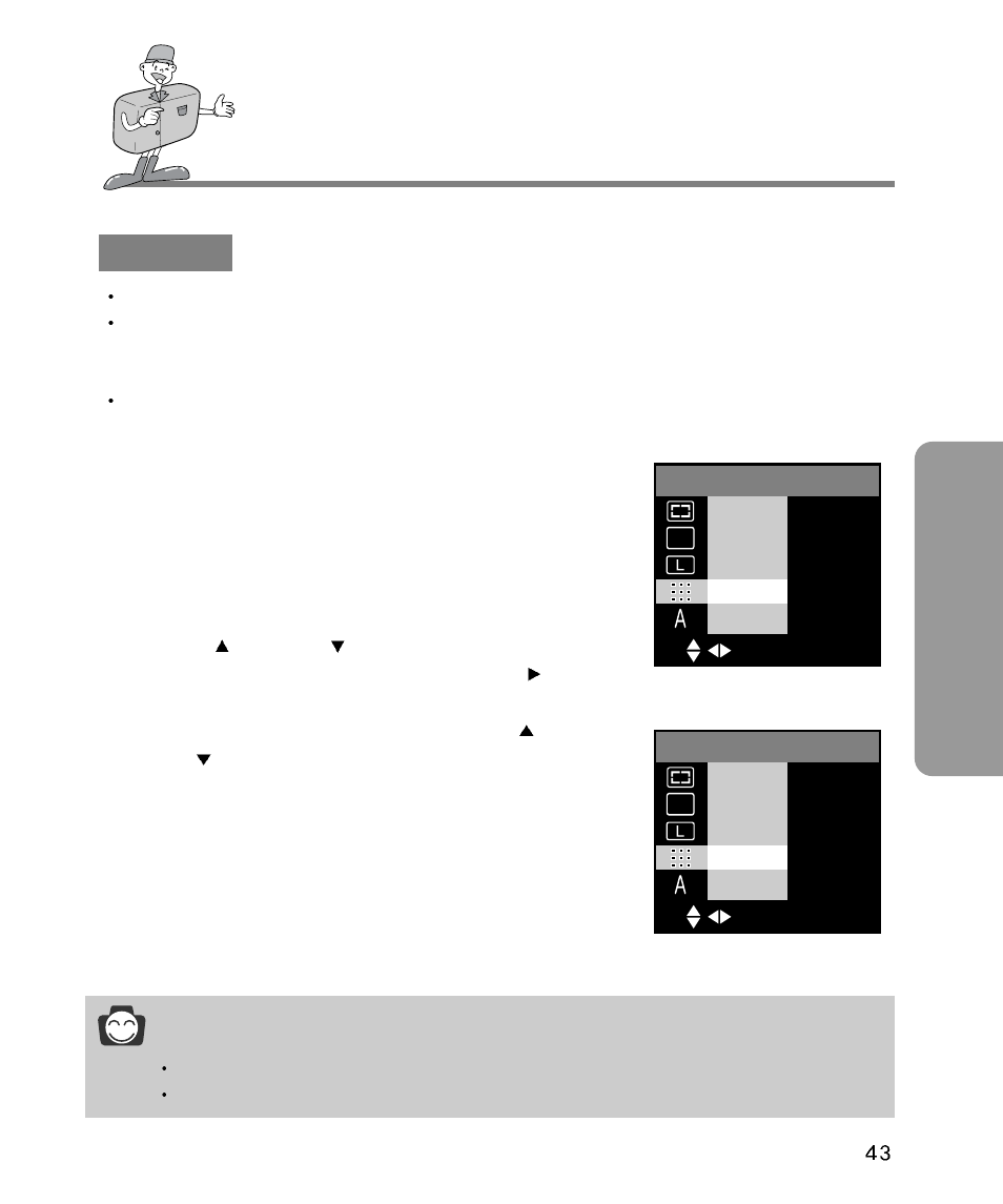 Adv anced setting up the shooting function, Reference | Samsung Digimax 340 User Manual | Page 43 / 120