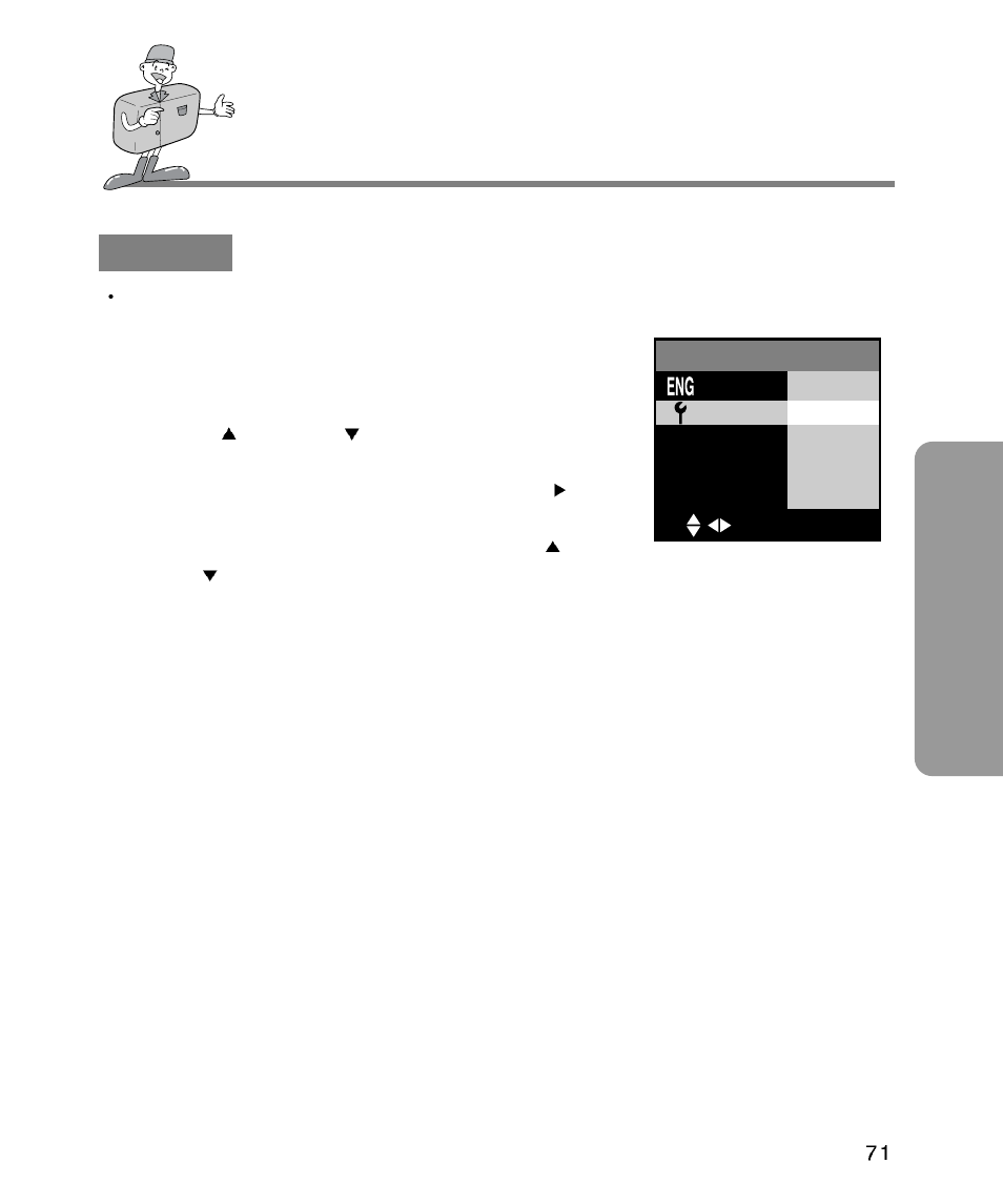 Adv anced setting up the camera system | Samsung Digimax 340 User Manual | Page 71 / 120
