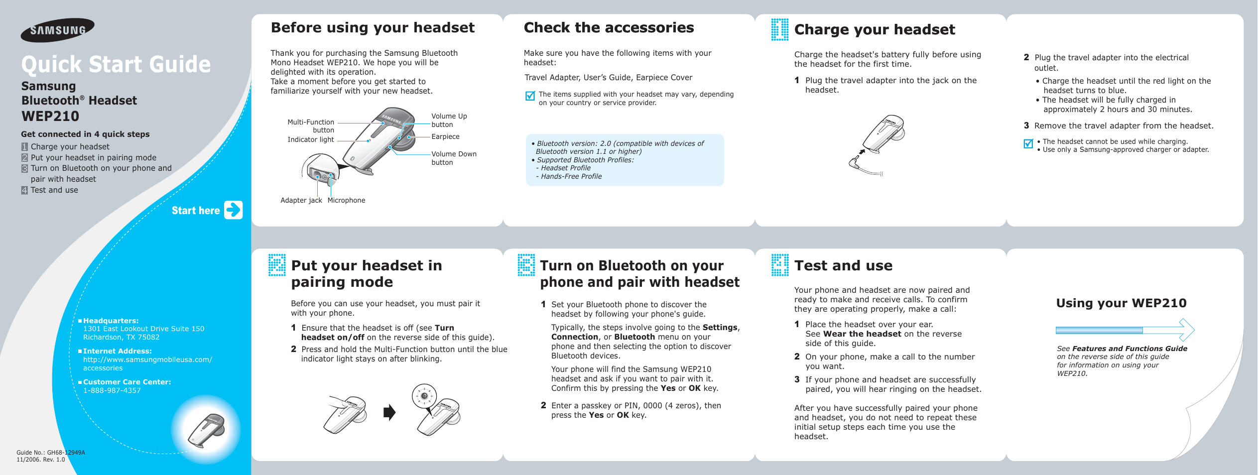 Samsung WEP 210 User Manual | 1 page