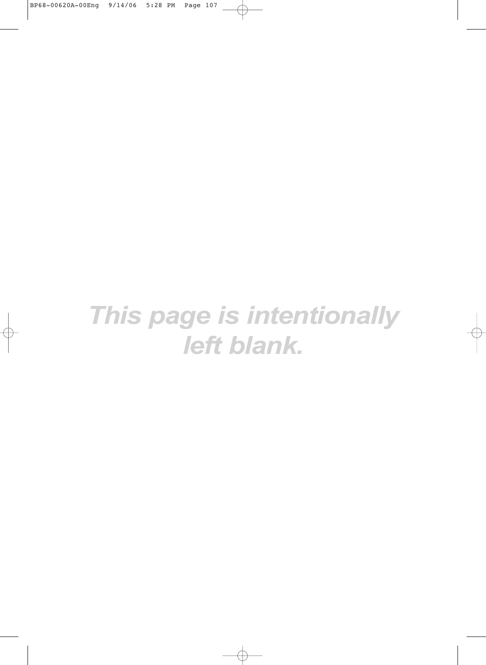 This page is intentionally left blank | Samsung HL-S5686C User Manual | Page 107 / 107