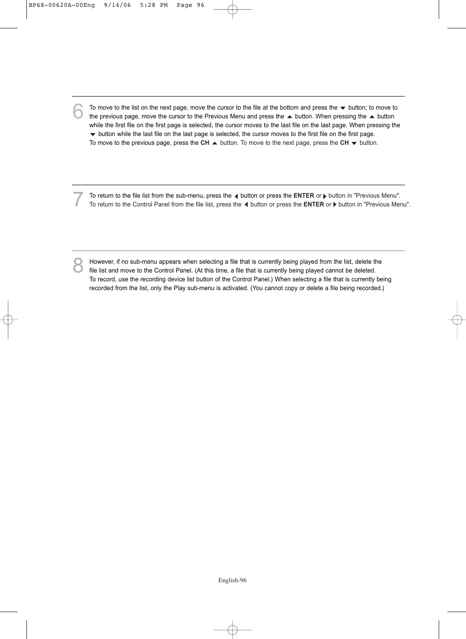 Samsung HL-S5686C User Manual | Page 96 / 107