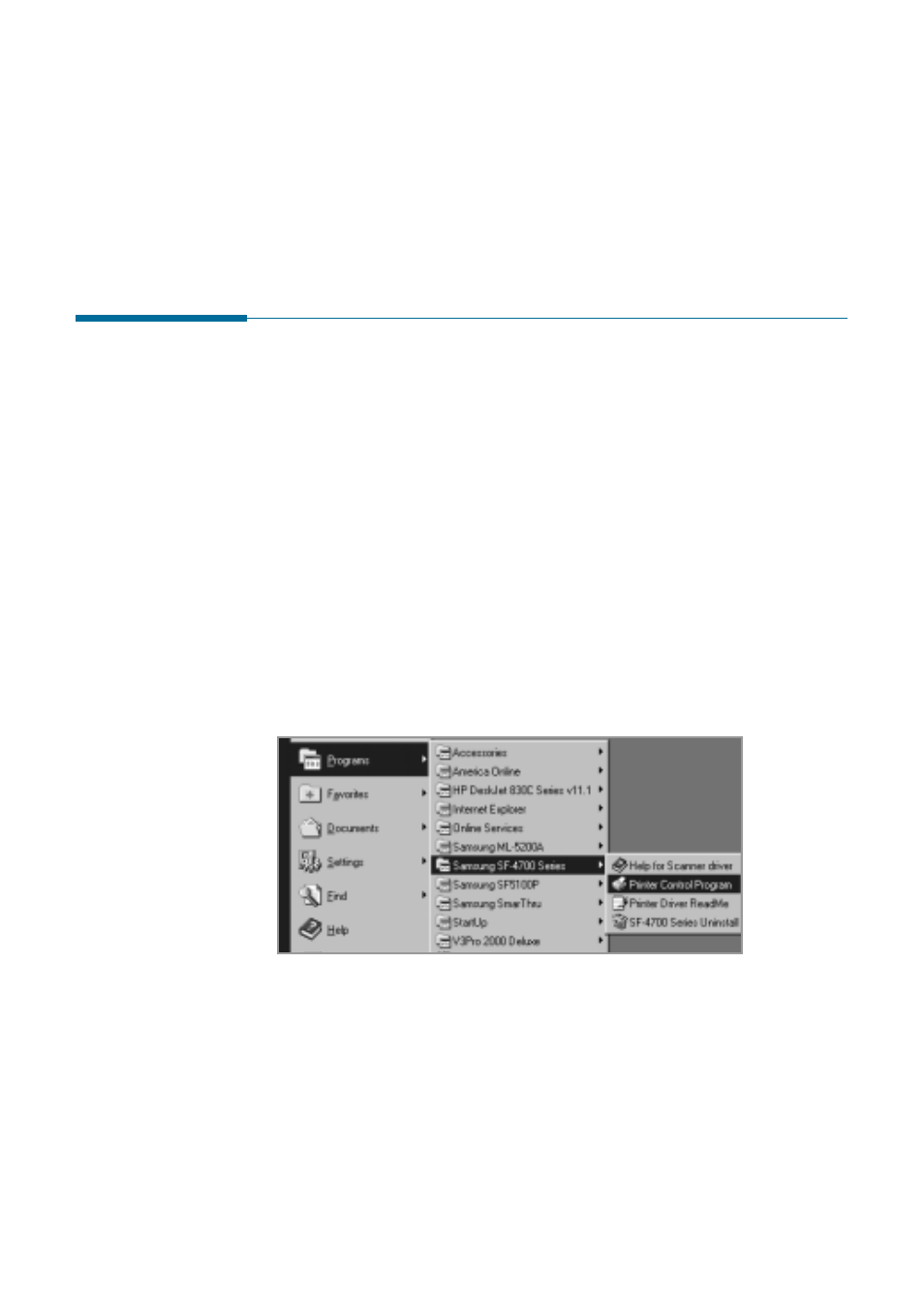 Printer control program | Samsung SF 4700 User Manual | Page 122 / 176