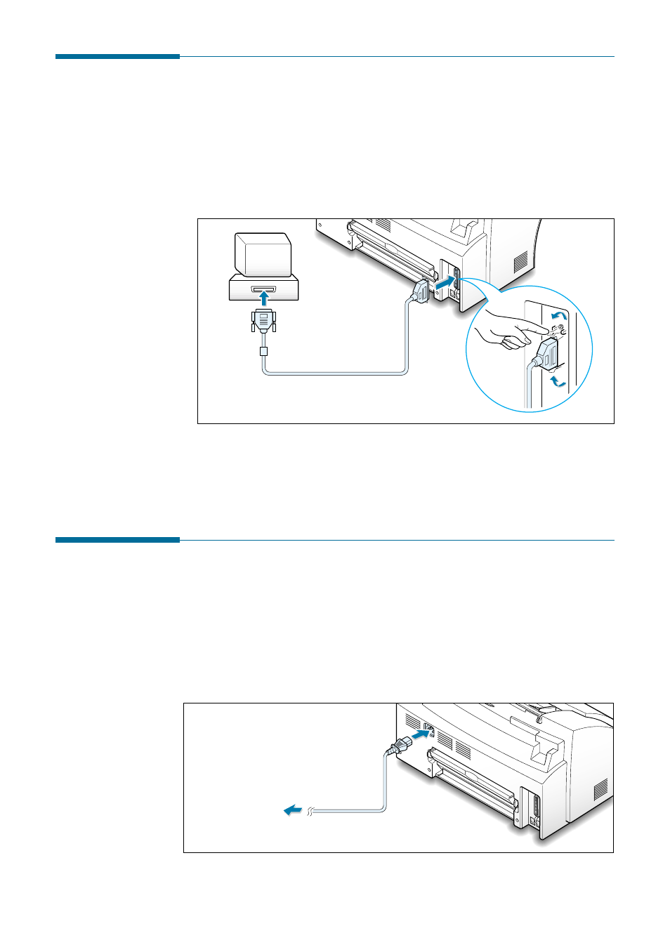 Plugging in the power, Connecting to the computer | Samsung SF 4700 User Manual | Page 19 / 176