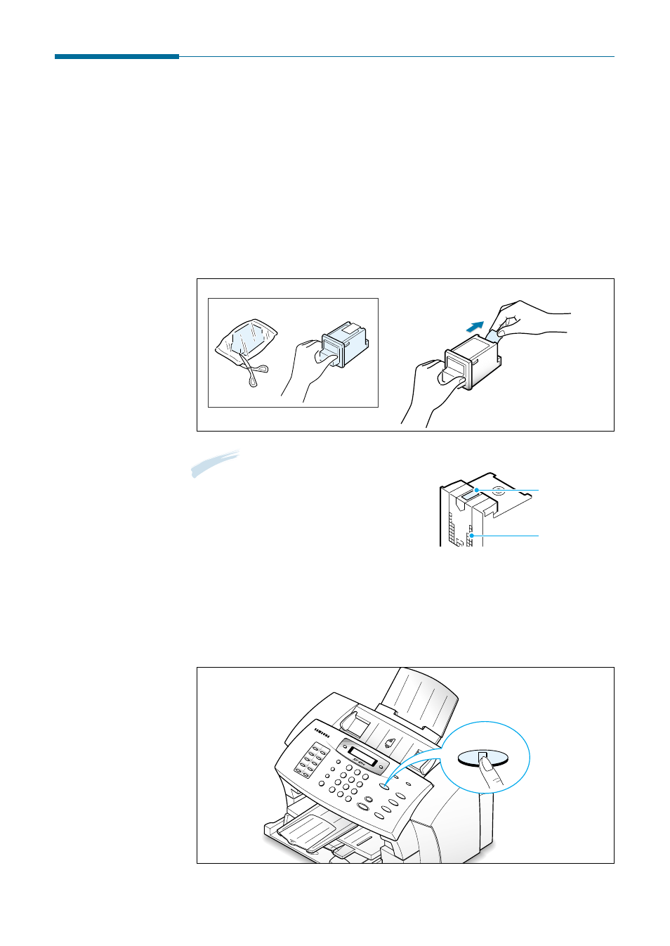 Installing print cartridges | Samsung SF 4700 User Manual | Page 22 / 176