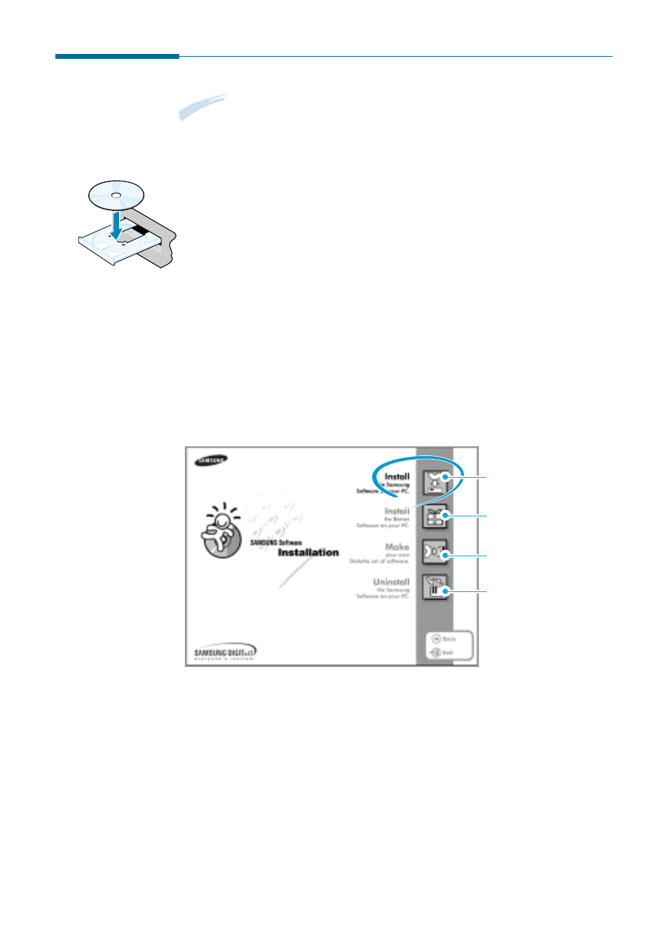 Installing the samsung software | Samsung SF 4700 User Manual | Page 35 / 176