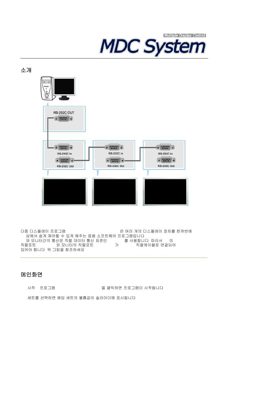 Mdc system, 메인메메 | Samsung 400MXN-2 User Manual | Page 44 / 111