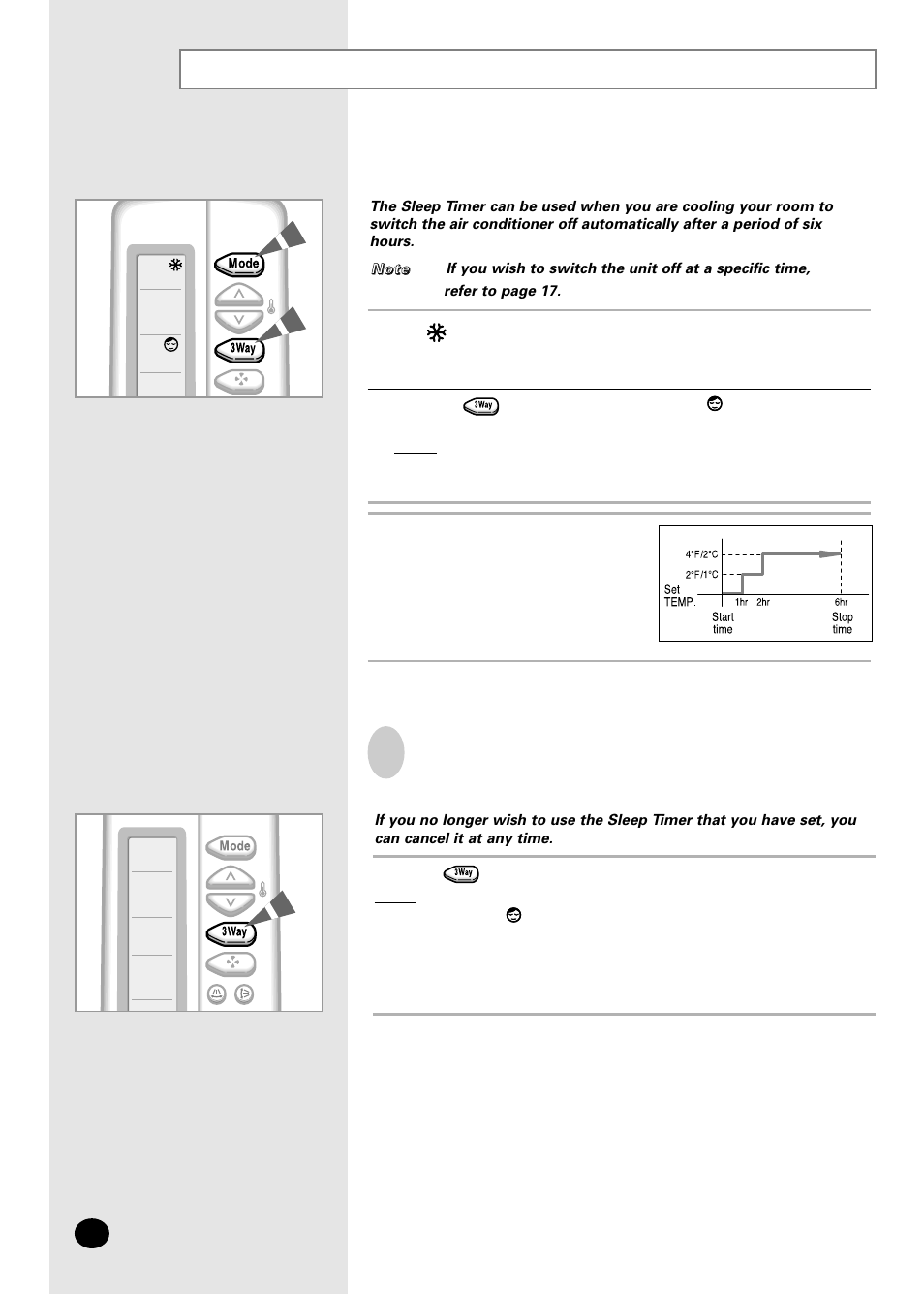 Setting the sleep timer | Samsung APC3240C User Manual | Page 18 / 36