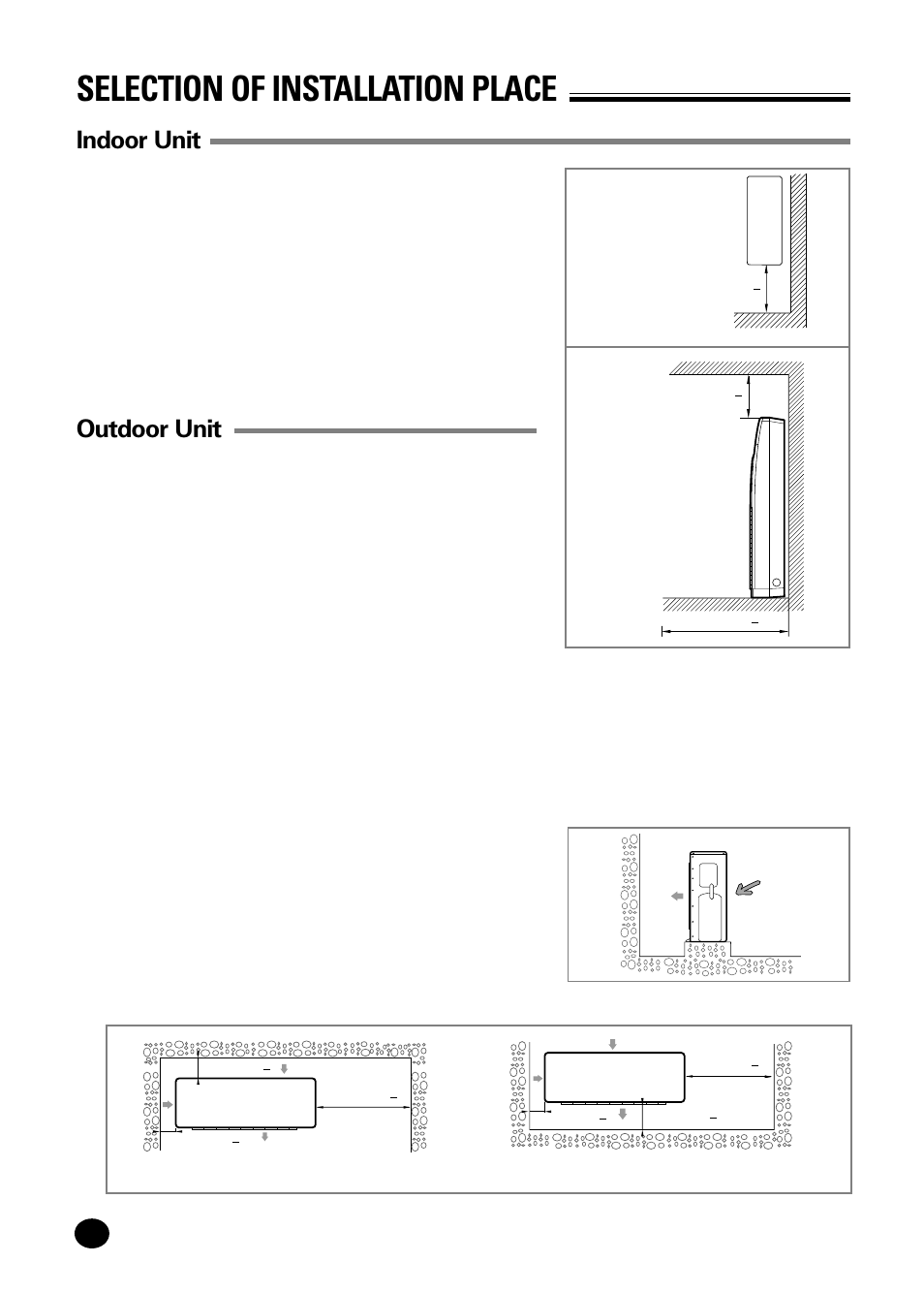 Selection of installation place, Indoor unit outdoor unit | Samsung APC3240C User Manual | Page 26 / 36