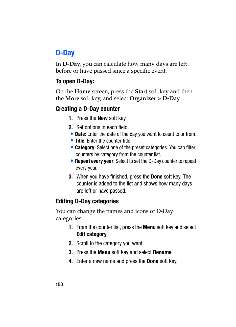 D-day | Samsung SGH-i607 User Manual | Page 150 / 223