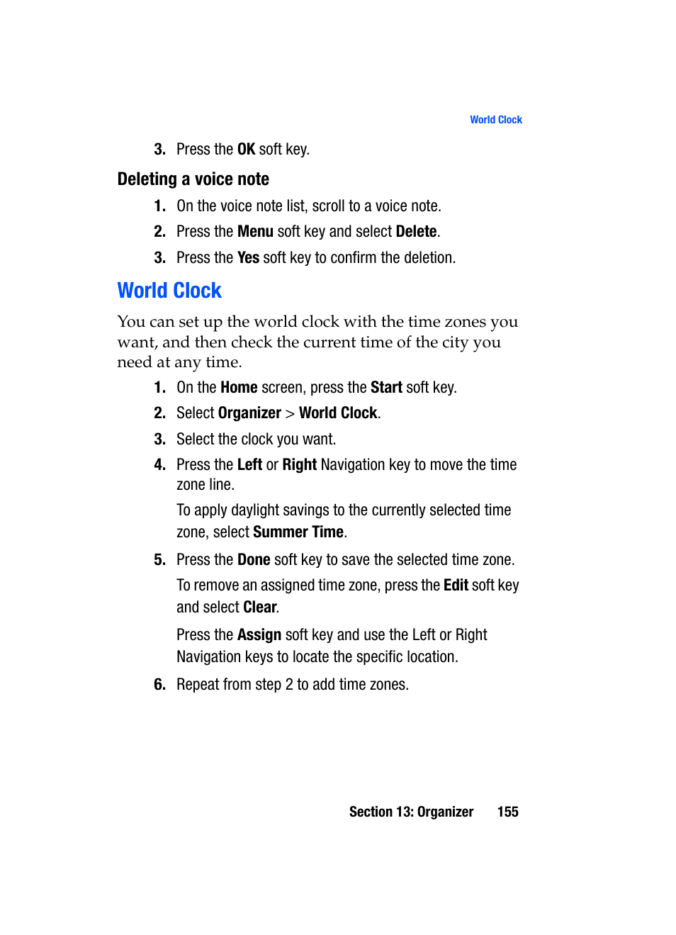 World clock | Samsung SGH-i607 User Manual | Page 155 / 223