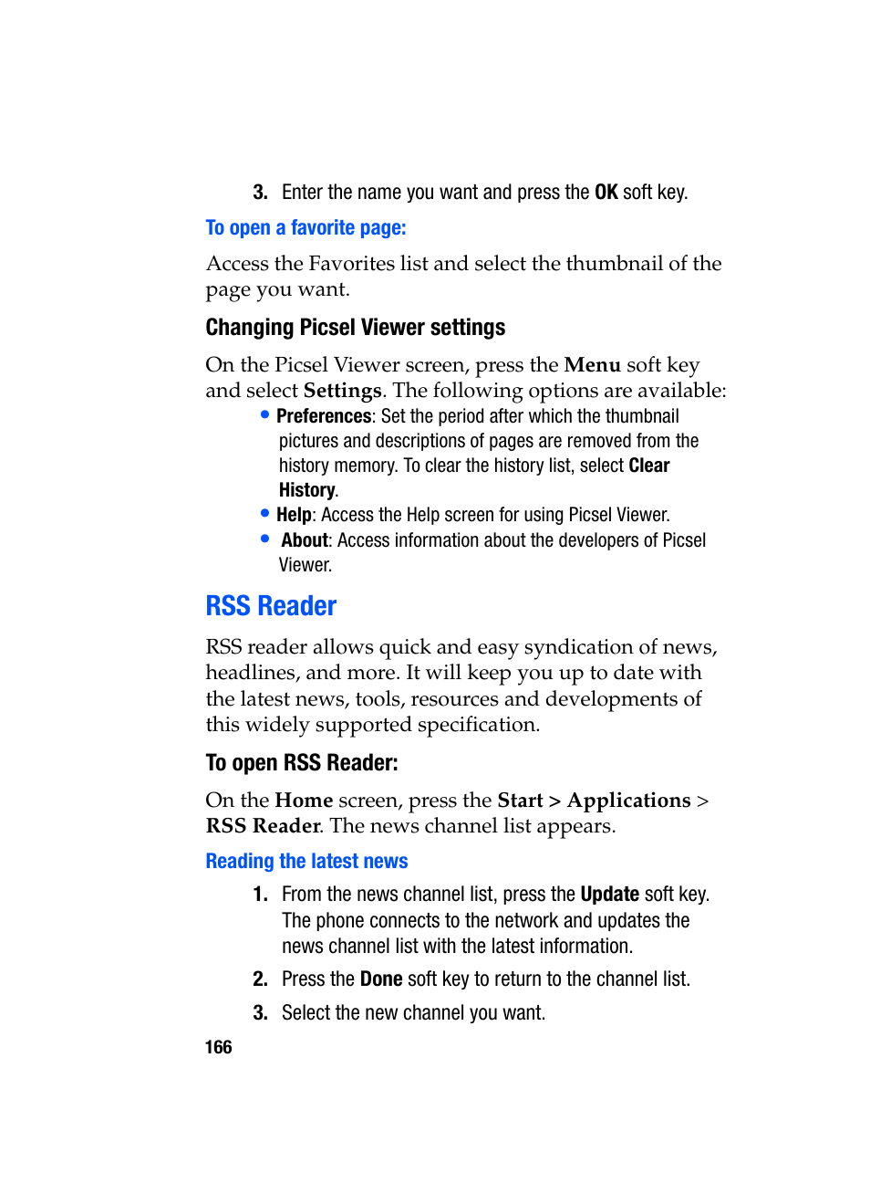 Rss reader | Samsung SGH-i607 User Manual | Page 166 / 223