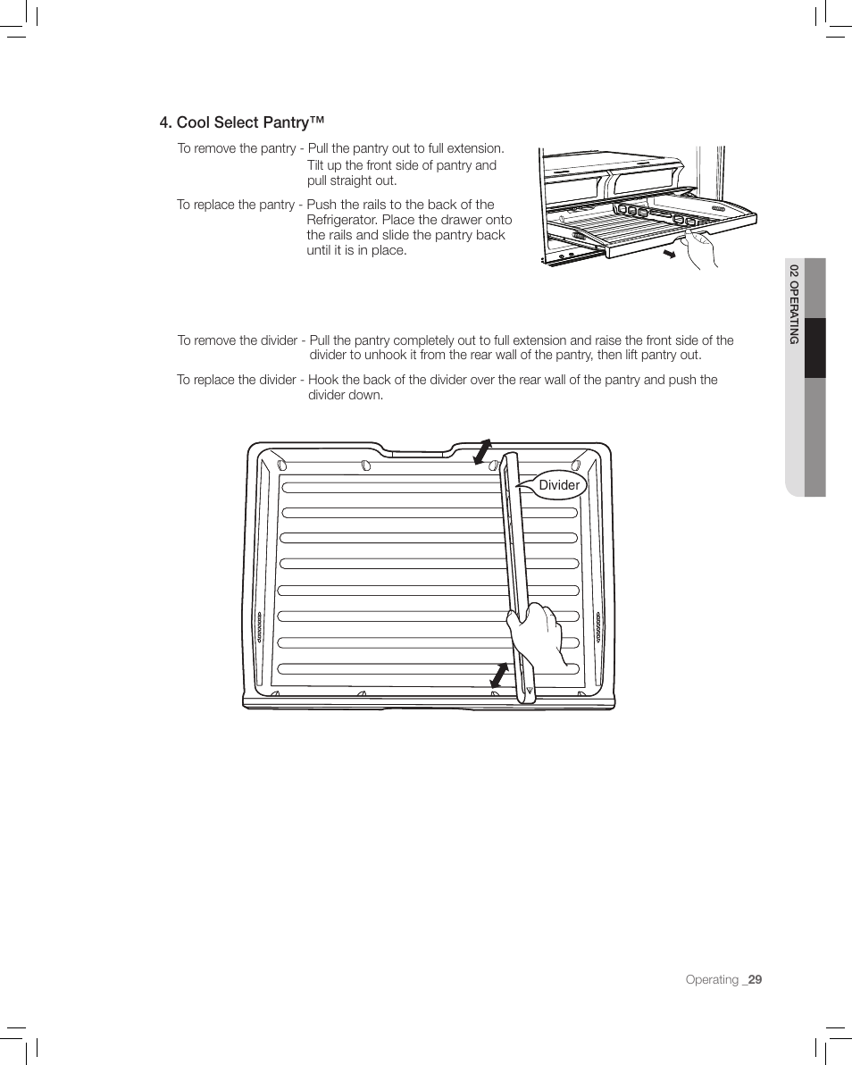 Cool select pantry | Samsung RF265AA User Manual | Page 29 / 36