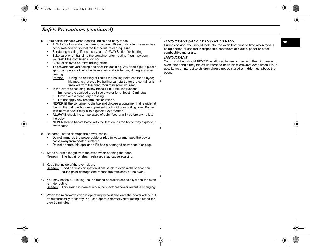 Safety precautions (continued) | Samsung M1732N User Manual | Page 5 / 24