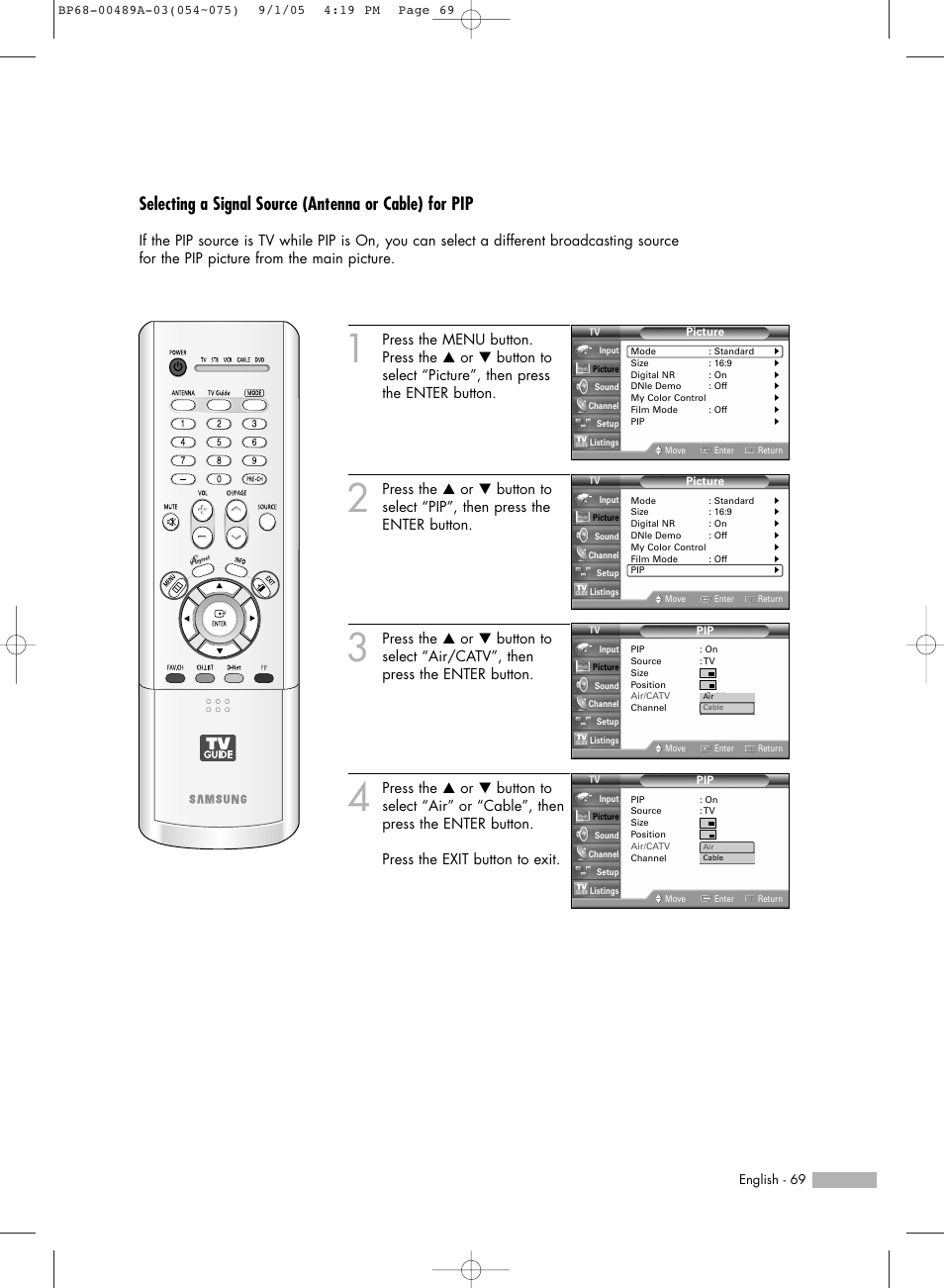 Samsung HL-R5688W User Manual | Page 69 / 144