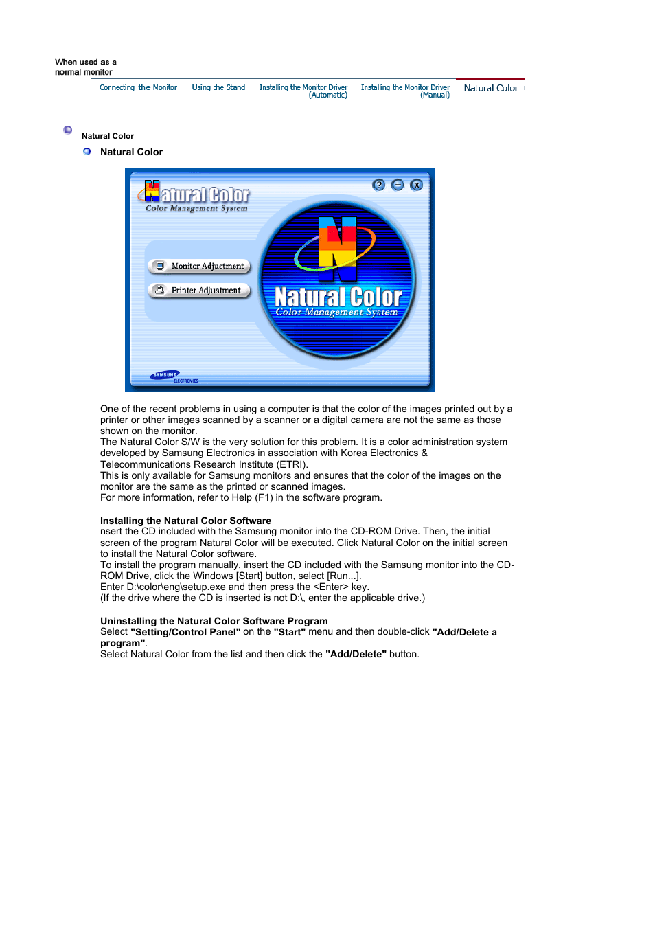 Samsung SYNCMASTER 710NT User Manual | Page 47 / 102