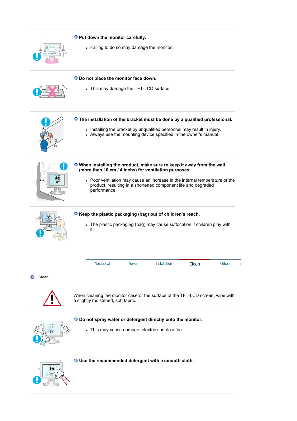 Clean | Samsung SYNCMASTER 710NT User Manual | Page 5 / 102
