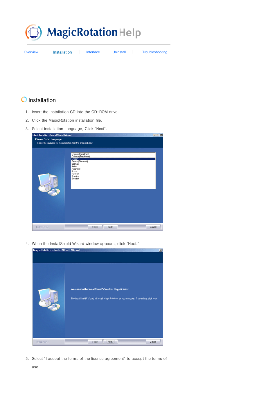 Installation | Samsung SYNCMASTER 710NT User Manual | Page 75 / 102