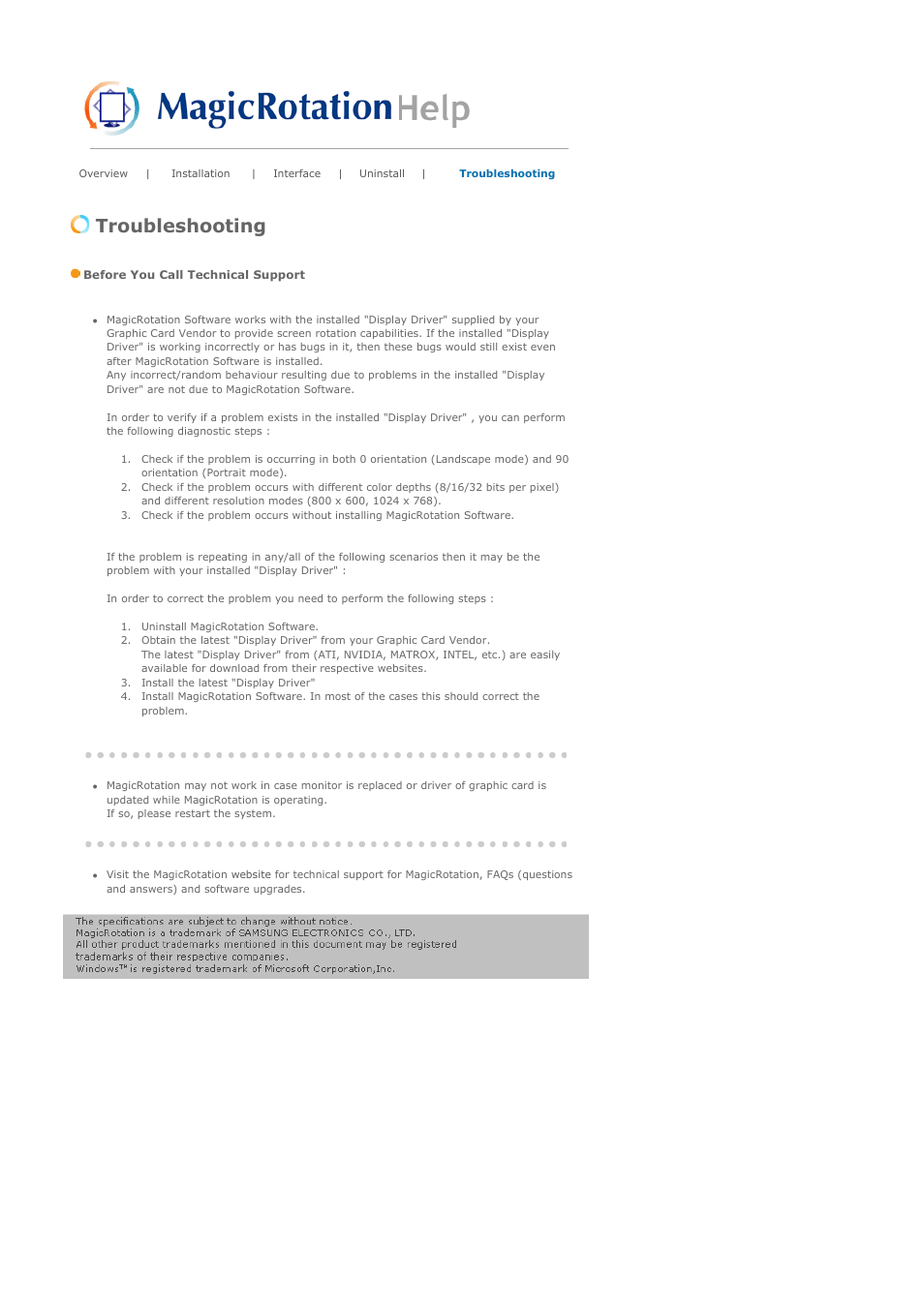 Troubleshooting | Samsung SYNCMASTER 710NT User Manual | Page 85 / 102