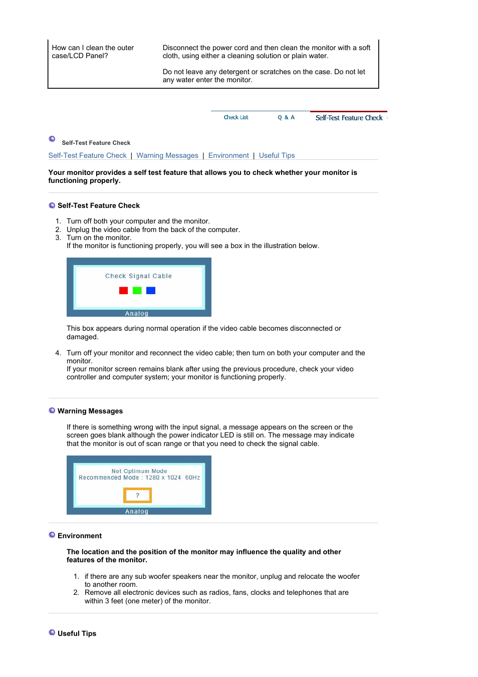Self-test feature check | Samsung SYNCMASTER 710NT User Manual | Page 90 / 102