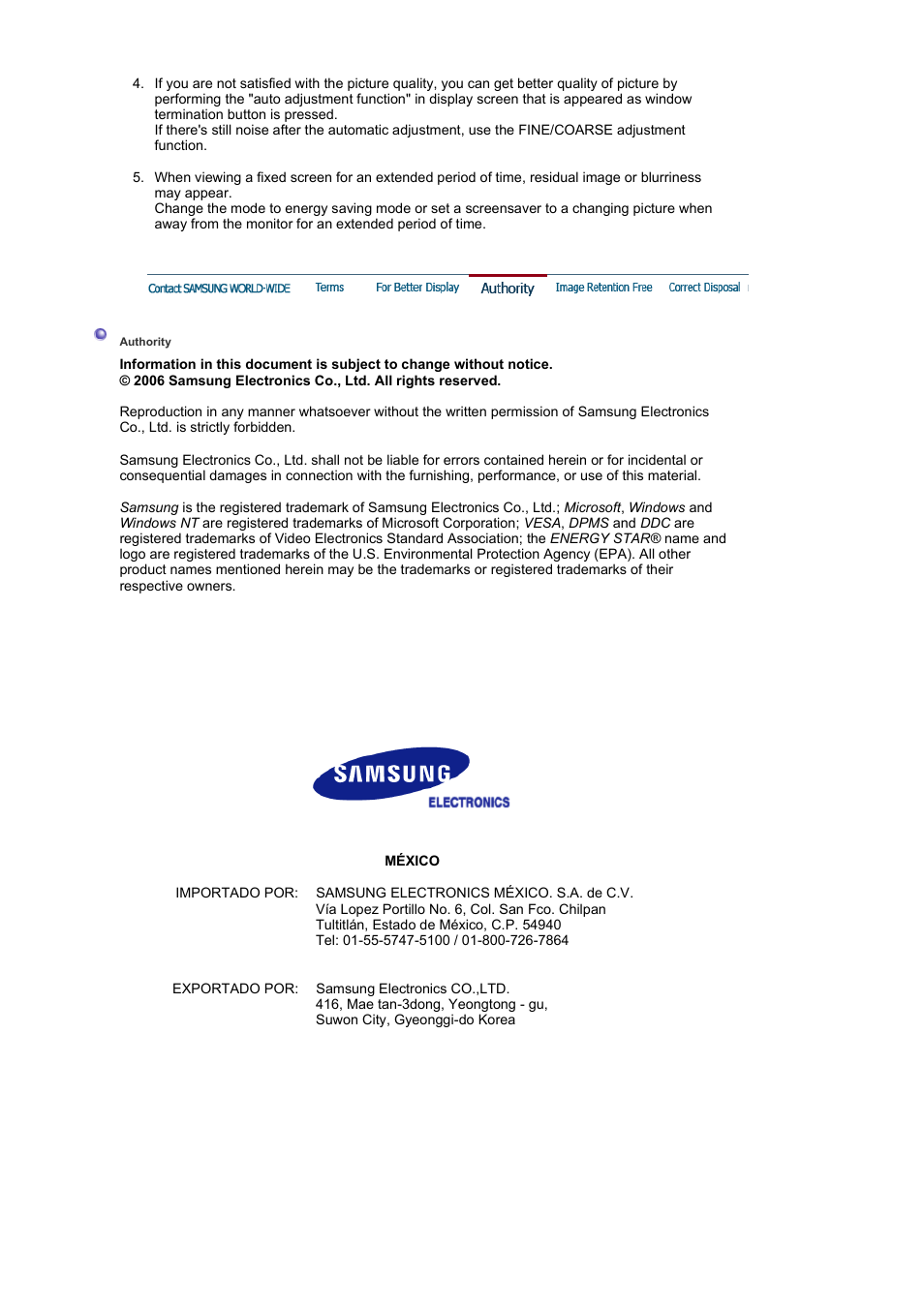 Authority | Samsung SYNCMASTER 710NT User Manual | Page 99 / 102