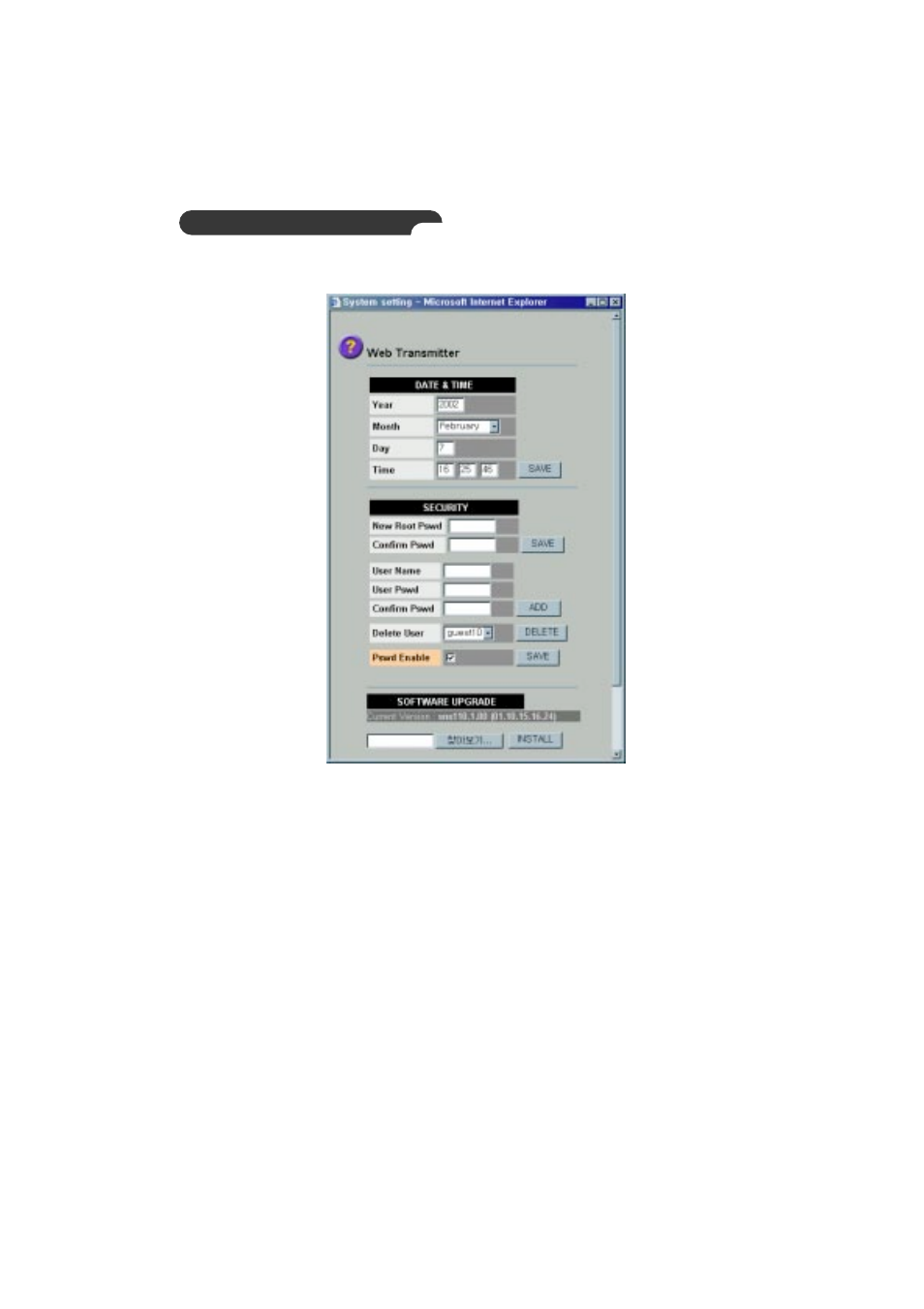 Web transmitter set-up | Samsung Version 1.1 User Manual | Page 47 / 89