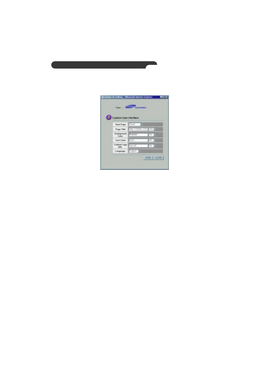 Custom user interface setup | Samsung Version 1.1 User Manual | Page 57 / 89