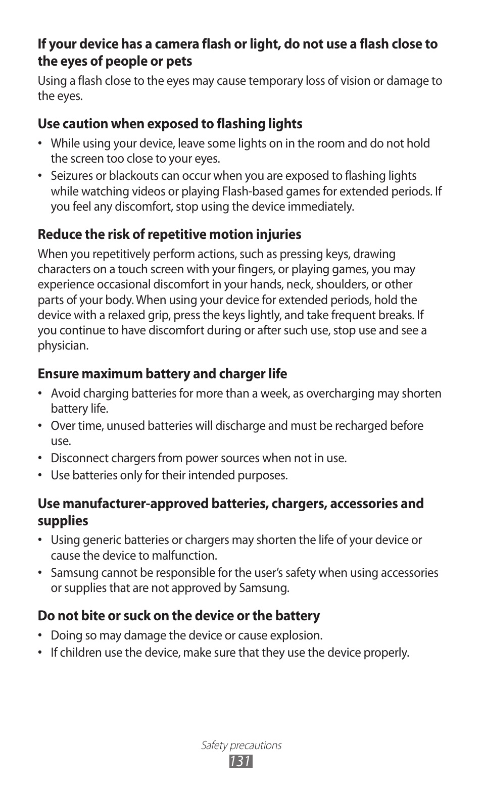 Samsung GALAXY GT-S5690 User Manual | Page 131 / 143
