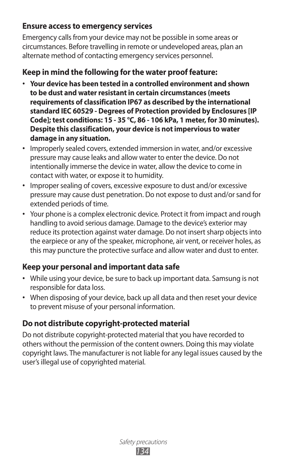 Samsung GALAXY GT-S5690 User Manual | Page 134 / 143