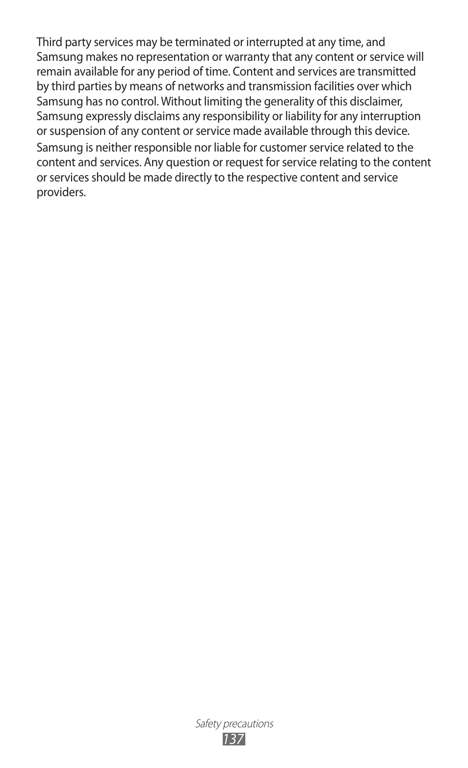 Samsung GALAXY GT-S5690 User Manual | Page 137 / 143