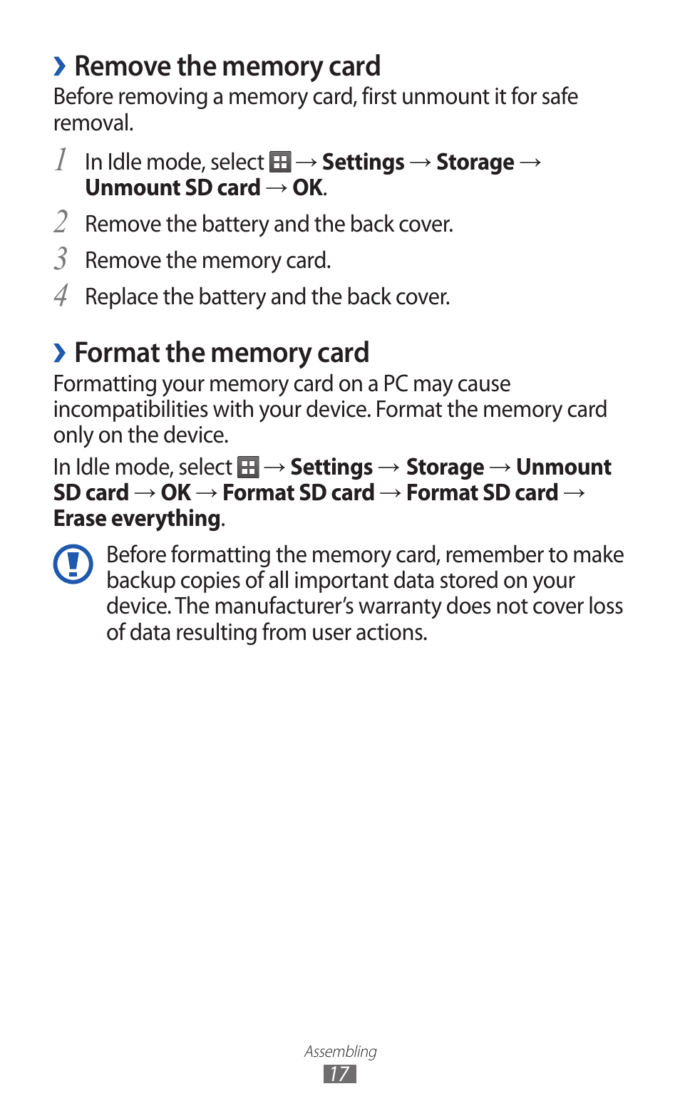 Samsung GALAXY GT-S5690 User Manual | Page 17 / 143