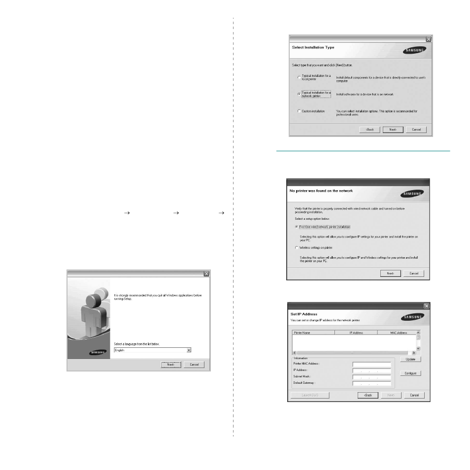 Installing software for network printing | Samsung SCX-4X24 User Manual | Page 104 / 143