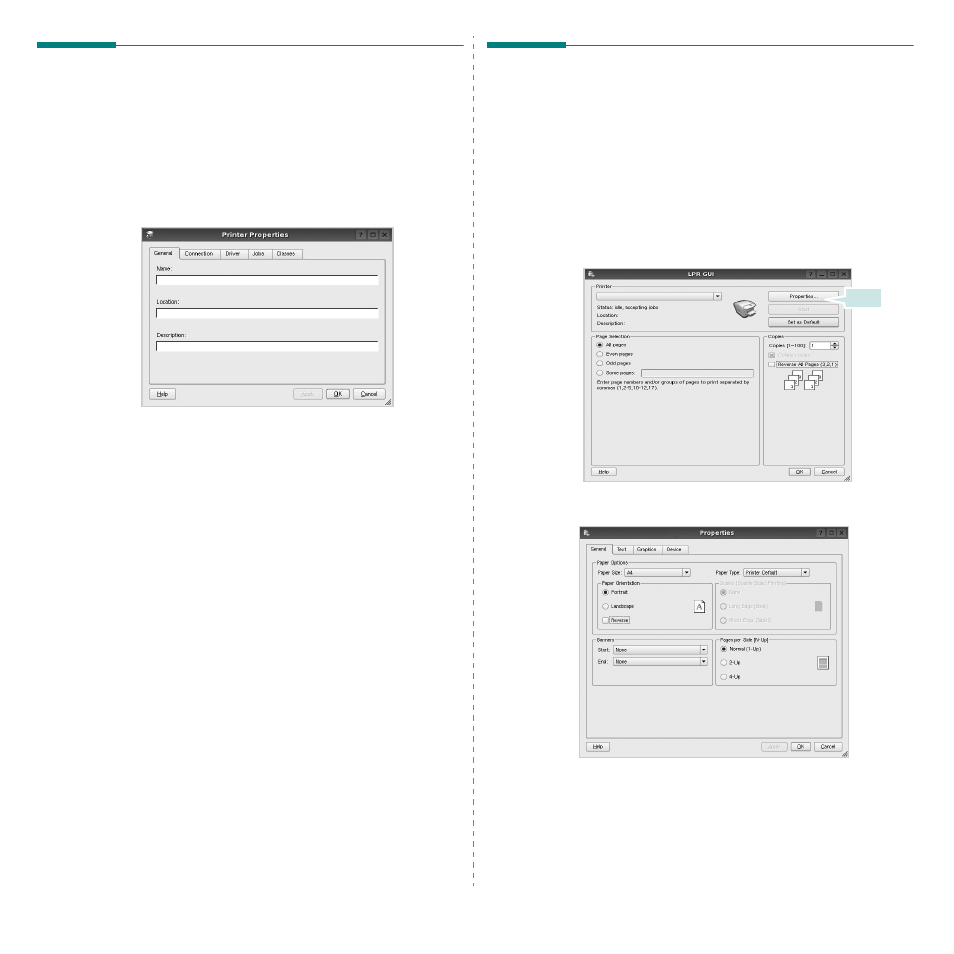 Configuring printer properties, Printing a document, Printing from applications | Configuring printer properties printing a document | Samsung SCX-4X24 User Manual | Page 132 / 143