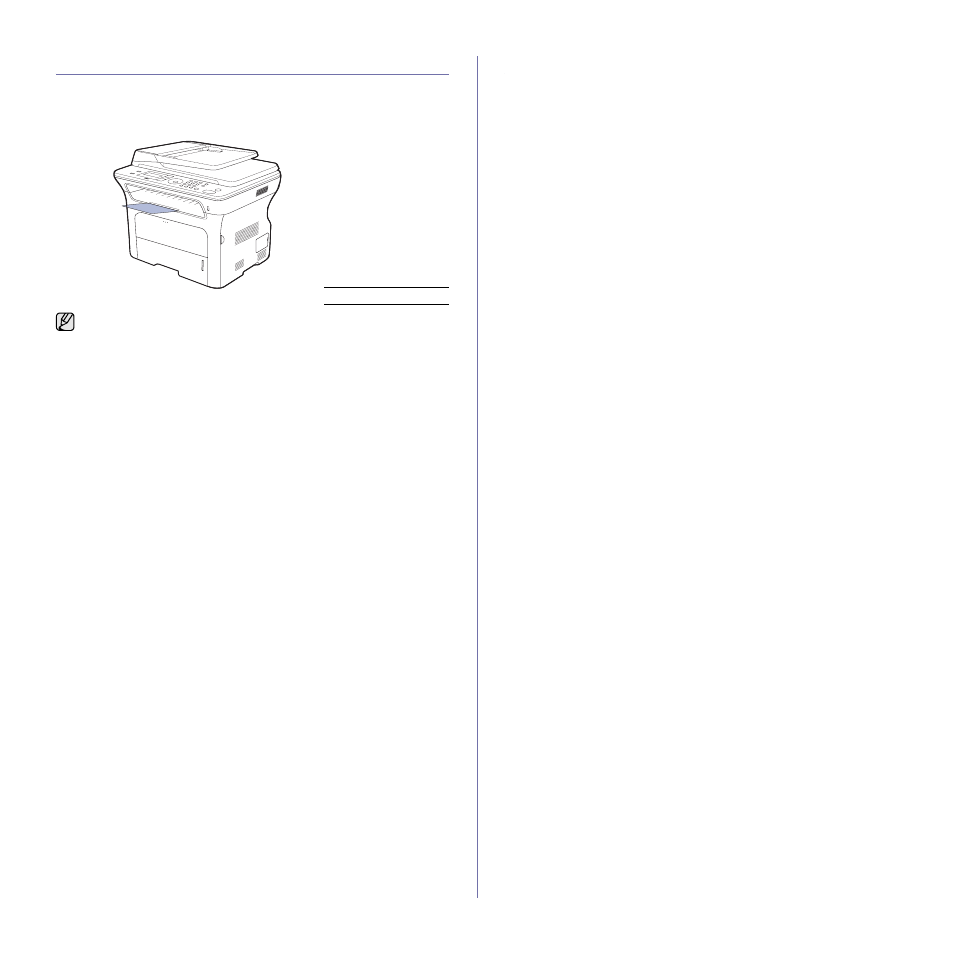 Adjusting the output support, Stacking papers firmly, Setting the paper size and type | Samsung SCX-4X24 User Manual | Page 36 / 143