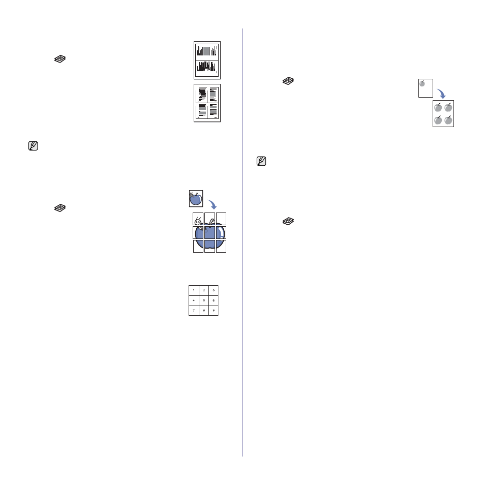 Up or 4-up copying, Poster copying, Clone copying | Adjusting background images | Samsung SCX-4X24 User Manual | Page 39 / 143