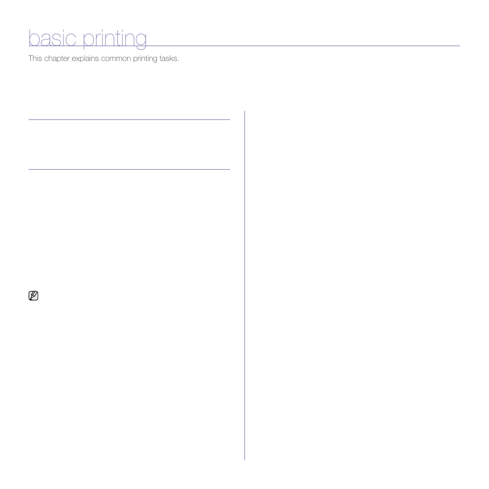 Basic printing, Printing a document, Canceling a print job | Samsung SCX-4X24 User Manual | Page 45 / 143