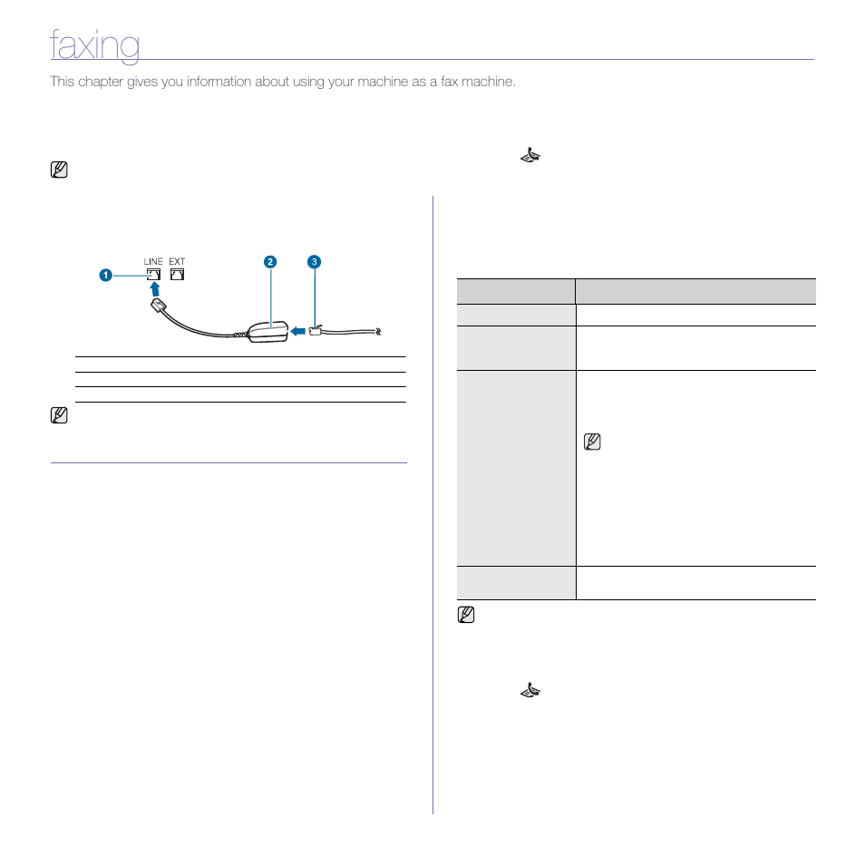 Faxing, Sending a fax, Setting the fax header | Adjusting the document settings | Samsung SCX-4X24 User Manual | Page 46 / 143