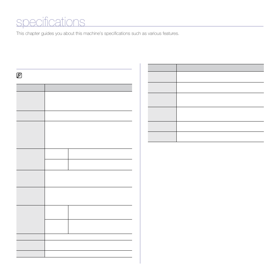 Specifications, General specifications, (see "specifications" on | Samsung SCX-4X24 User Manual | Page 83 / 143